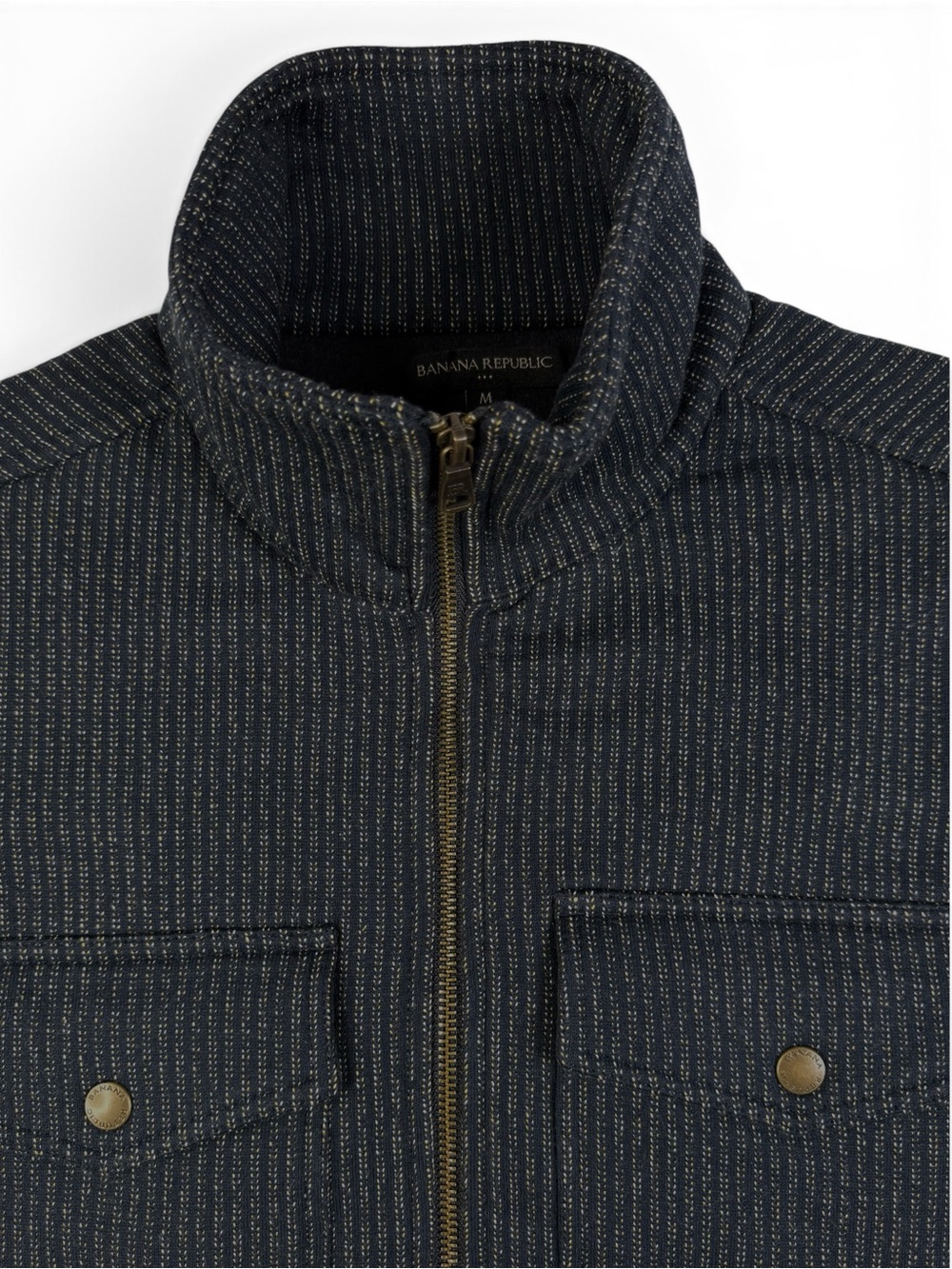 Banana Republic Dark Navy Pattern Pinstripe Utility Jacket Men’s Medium